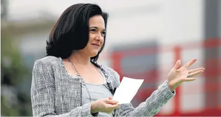  ?? ALISON YIN/AP ?? Pleito. Sheryl Sandberg, diretora de operações do Facebook, disse que novidades darão mais transparên­cia para eleição