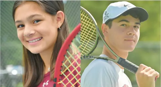  ?? BRIAN KRISTA/CAPITAL GAZETTE ?? Broadneck freshman Olivia Mellynchuk, left, and Severn senior Matt McNair are the 2022 Capital Gazette tennis Players of the Year.