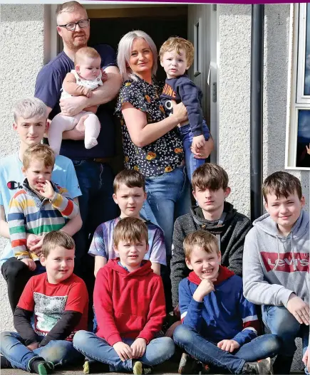  ??  ?? Home sweet home: The family spent lockdown together at their house in Dingwall, Ross-shire