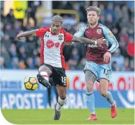  ??  ?? Mario Lemina holds off Jeff Hendrick