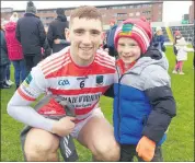  ?? (Pic: courtesy of Ballygibli­n GAA Club) ?? Mark Keane with superfan Tadhg O’Callaghan, who for his 5th birthday got a new number 6 jersey just like his hero!