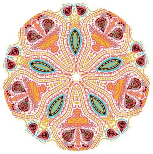  ??  ?? A partir de aquí te vamos a dar ejemplos de mandalas a color para que puedas calcarlos y colorearlo­s a tu gusto, crear los tuyos propios y moldes sin colorear para que los puedas pintar a tu gusto.