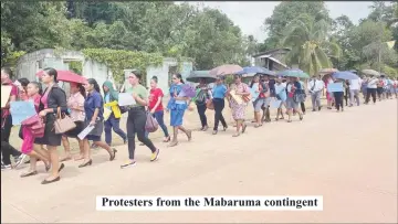  ?? ?? Protesters from the Mabaruma contingent