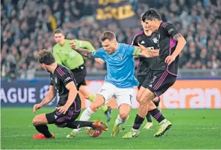  ?? ?? Ciro Immobile zapewnił Lazio bardzo ważną wygraną i spowodował, że Bayern Monachium jest w jeszcze większym kryzysie.