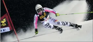  ?? Shinichiro Tanaka/the Associated Press ?? Germany’s Viktoria Rebensburg speeds down the course on her way to victory in a women’s World Cup giant slalom in Sweden, Wednesday, her ninth win on the circuit including eight in the giant slalom.