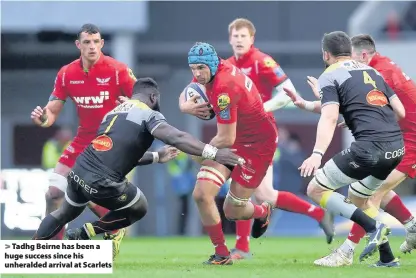  ??  ?? > Tadhg Beirne has been a huge success since his unheralded arrival at Scarlets