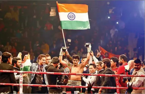  ??  ?? Vijender Singh represente­d India in the Olympic Games thrice, before turning to pro boxing.