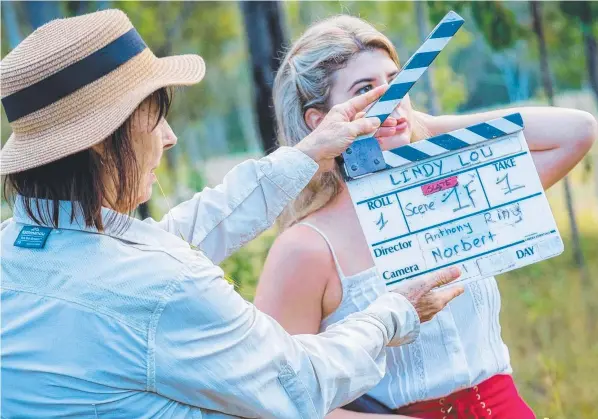  ?? ?? Mareeba filmmaker and actor Lisa Bertoldo on set of the new Far North feature film Lindy Lou.