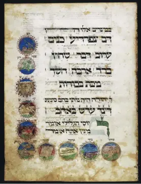  ?? (Picryl) ?? TEN PLAGUES with Rabbi Judah’s mnemonics, from the ‘Ashkenazi Haggadah,’ 10001400, British Library.