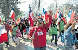  ?? AFP ?? Una manifestac­ión en contra del texto constituci­onal, ayer