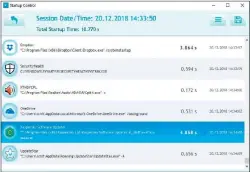  ??  ?? Die einzelnen Autostartp­rogramme im Detail: Dropbox (oben) verzögert jedes Booten um knapp vier Sekunden, der Update-checker weiter unten sogar um fast fünf.