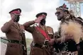  ?? ?? KING Misuzulu was saluted by the Royal Welsh soldiers during the Commemorat­ion of the Anglo-Zulu War in Nquthu earlier this year.
