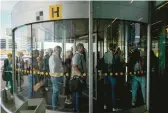  ?? PETER DEJONG/AP ?? Travelers wait to check in Tuesday at Amsterdam’s Schiphol Airport. Travel demand has come roaring back after two years of COVID-19 pandemic restrictio­ns.