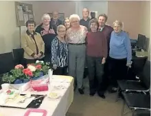  ?? SPECIAL TO THE EXAMINER ?? Local Community Care workers and volunteers gathered to celebrate Jean Smith Buchanan's contributi­on to Community Care Harvey.