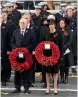  ??  ?? Labour leader Jeremy Corbyn and British PM Theresa May attend the Remembranc­e Sunday ceremony at the Cenotaph, London. — AP