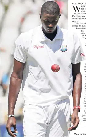  ??  ?? West Indies captain Jason Holder.