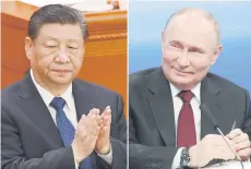  ?? — AFP file photo ?? This combinatio­n photo shows Xi (left) and Putin.