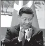  ?? AP/NG HAN GUAN ?? Chinese President Xi Jinping applauds while addressing the media as he introduces new members of the Politburo Standing Committee at Beijing’s Great Hall of the People in October.