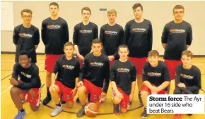  ??  ?? Storm force The Ayr under 16 side who beat Bears