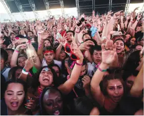  ?? (Kent Nishimura/Los Angeles Times/TNS) ?? THE COACHELLA MUSIC and Arts Festival, shown here in 2019.