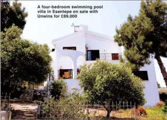  ??  ?? A four-bedroom swimming pool villa in Esentepe on sale with Unwins for £89,000