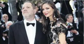  ?? (Photo P. L., F. B. et S. B.) ?? Le producteur américain Harvey Weinstein au côté de sa femme Georgina Chapman lors du Festival de Cannes en . La styliste et actrice a décidé de quitter son mari dès la sortie du premier scandale.