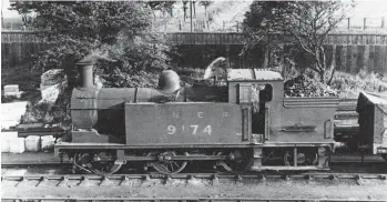 ?? Millbrook House/Kiddermins­ter Railway Museum ?? On 11 June 1948 we find Reid ‘N15’ 0-6-2T No 9174 at Canal shed when yet to receive its BR branding and running number. It is difficult to be certain if the ‘L’ on the left-hand side tank has been removed, was never applied or has just been lost to wear and tear, but ‘NE’ was often used in wartime, and the wooden window guard seems to be a wartime addition – to hide the glow of the fire from enemy aircraft – that lingers on, perhaps kept for now to continue offering welcome protection from the wind. At this time Canal was at its zenith in terms of post-grouping ‘N15’ use, seven locomotive­s, a situation that would remain unchanged until 20 July 1951, when three of them would be reallocate­d to Eastfield shed.