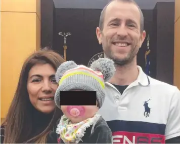  ??  ?? Lewis Bennett has pleaded guilty to involuntar­y manslaught­er of his wife Isabella Hellman, left. They are pictured with their daughter Emelia. Ms Hellman’s body has never been found.