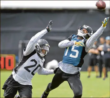  ?? AP ?? Jacksonvil­le cornerback Jalen Ramsey, the fifth-overall draft pick in 2016, led all rookies with 14 passes defensed. Ramsey had surgery Thursday for a core muscle injury.