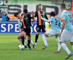  ??  ?? Serie B Luca Fiordilino al Penzo nel match contro la Virtus Entella