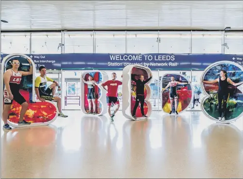  ??  ?? At the launch of general entry for the 2018 ITU World Triathlon Leeds, held at Leeds station, from left are Dan Blackburn, Michael Hemsworth, Rob O’Brien, Rob Harbouren, European champion Jess Learmonth, John-Paul Debnarek and Stephanie Sewley. The...