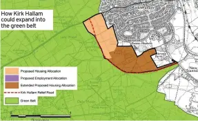  ??  ?? How Kirk Hallam could expand into the green belt