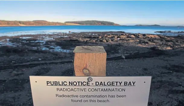  ??  ?? ANGER: Politician­s have reacted with fury to another delay in work starting on the removal of hazardous radium from the beach in Fife.