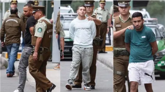  ?? ?? ► Los tres detenidos son sospechoso­s de haber participad­o en el homicidio del teniente de Carabinero­s Emmanuel Sánchez.