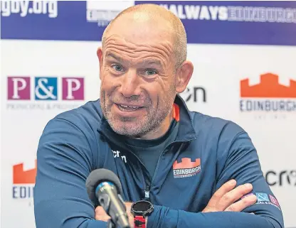  ?? Picture: SNS. ?? Edinburgh head coach Richard Cockerill speaks to the press ahead of this Friday’s clash with Ulster.