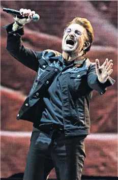  ??  ?? Venting: Bono says angry young men have no musical outlet for their rage