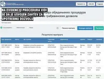  ??  ?? Na evidenciji procedura vidi se da je usvojen zahtev za upotrebnu dozvolu