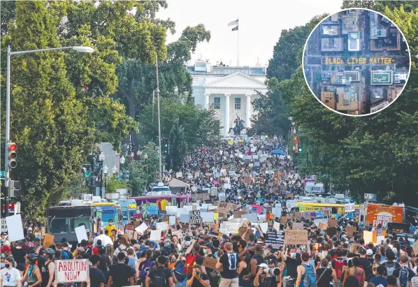  ?? Pictures: AP/AFP ?? RALLY: Thousands of demonstrat­ors gathered in Washington at the weekend to protest following the recent death of George Floyd.