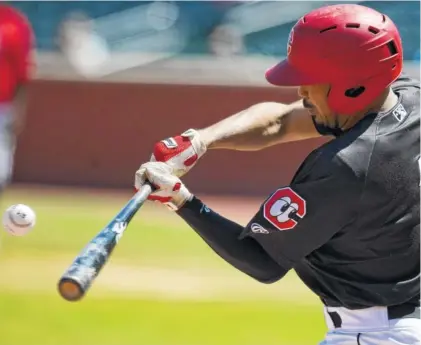  ?? STAFF FILE PHOTO BY C.B. SCHMELTER ?? Chattanoog­a Lookouts left fielder LaMonte Wade hit .312 during the first month of the season.