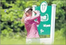  ?? GUNN/THE CANADIAN PRESS VIA AP] [FRANK ?? Suzann Pettersen watches her tee shot on the 17th hole during the first round of the LPGA Classic on Thursday at Whistle Bear Golf Club in Cambridge, Ontario.