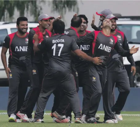  ?? ICC World Cricket League ?? The UAE’s 19-run win over Namibia at the World Cricket League Division 2 at Affies Park in Windhoek, along with Nepal’s win over Canada, means the Emirates advance to the World Cup Qualifier in Zimbabwe in March