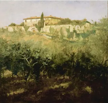  ?? BROOKLYN MUSEUM ?? to , Francis Boott y su hija Elizabeth vivieron en una villa de Florencia, donde residió también Duveneck tras casarse con Elizabeth. James se inspiró en el lugar para ambientar ‘Retrato de una dama’ VILLA CASTELLANI, POR FRANK DUVENECK (1887)