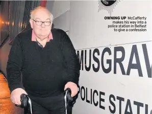  ??  ?? OWNING UP McCafferty makes his way into a police station in Belfast to give a confession