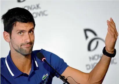  ?? Reuters ?? Former world No.1 tennis player Novak Djokovic during a news conference in Belgrade on Wednesday. —