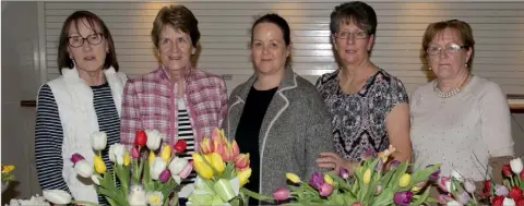  ??  ?? Mary Somers (Oylegate), Kathleen Murphy (Ballyanne), Theresa Traynor (Duncannon), Josephile O’Reilly (Bree) and Mary Callan (Bunclody).