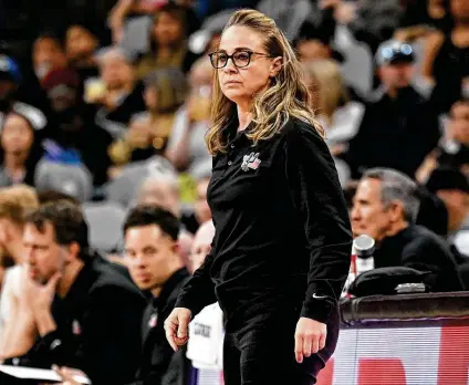  ?? Darren Abate / Associated Press ?? Spurs assistant Becky Hammon’s seven-figure salary to coach the Las Vegas Aces next season didn’t sit well with many women in basketball who felt the deal only served to highlight the way the WNBA’s star players are not fairly compensate­d.