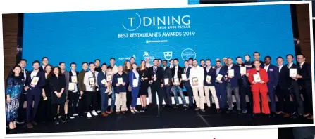  ??  ?? Recipients of the Best Restaurant­s Awards gathered on stage for a group photo THE INSIDER