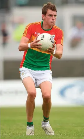  ??  ?? Carlow’s Seán Gannon was looking forward to the prospect of a B Championsh­ip