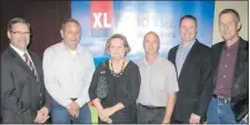  ??  ?? From left, Jeff Ambrose, Co-op vice-president operations and merchandis­ing with XL Foods’ Tom Feeney, Sanja Mahmutovic, Mark Dumont, Co-op meat director Trevor Moore and XL Foods’ Gilbert Mayan.