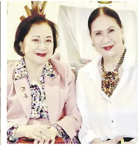  ?? ?? NEDY Tantoco with her bosom friend Babette Aquino.